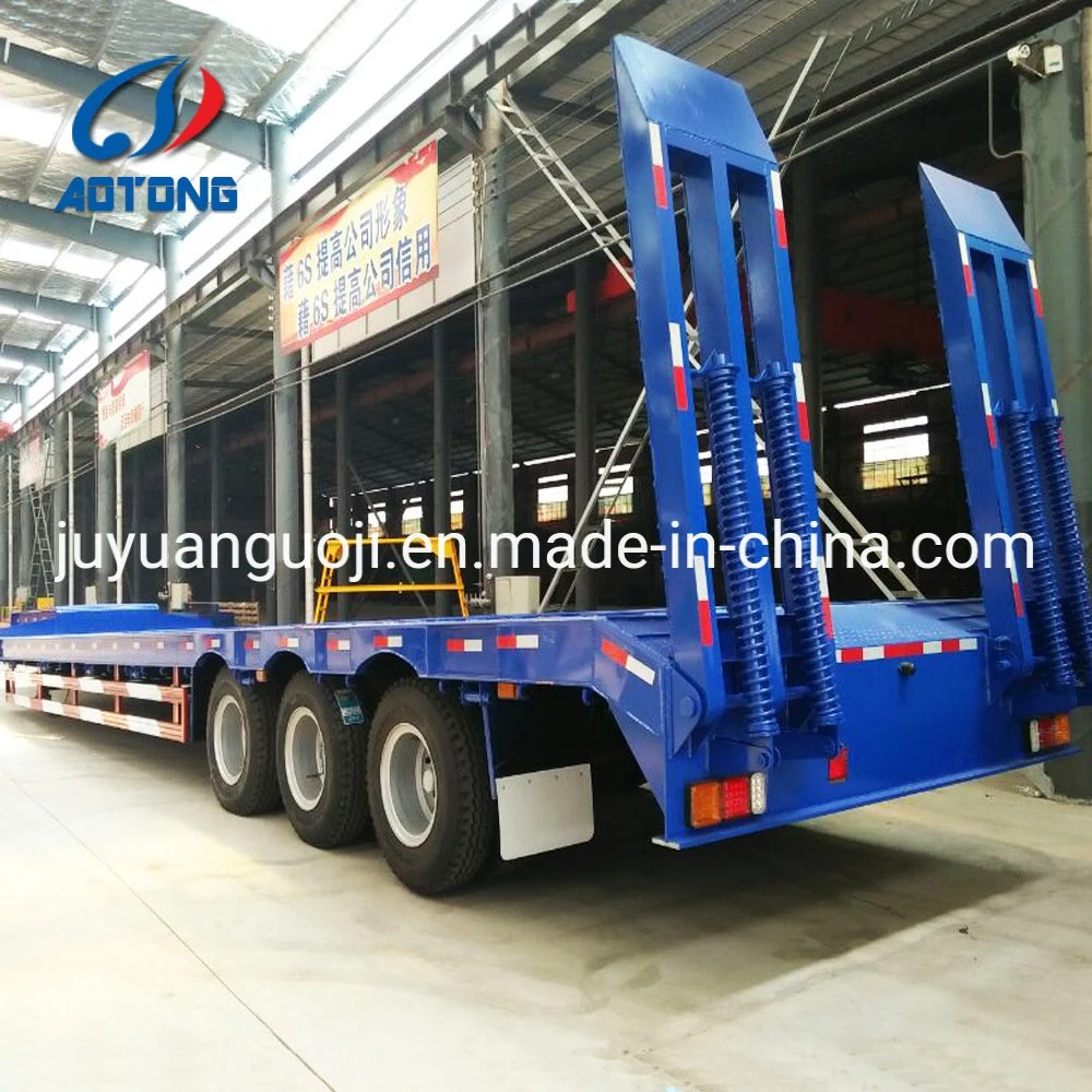 Lowbed Semi Truck Trailer Excavator Carrier Heavy Loading Low Boy Semi Trailers