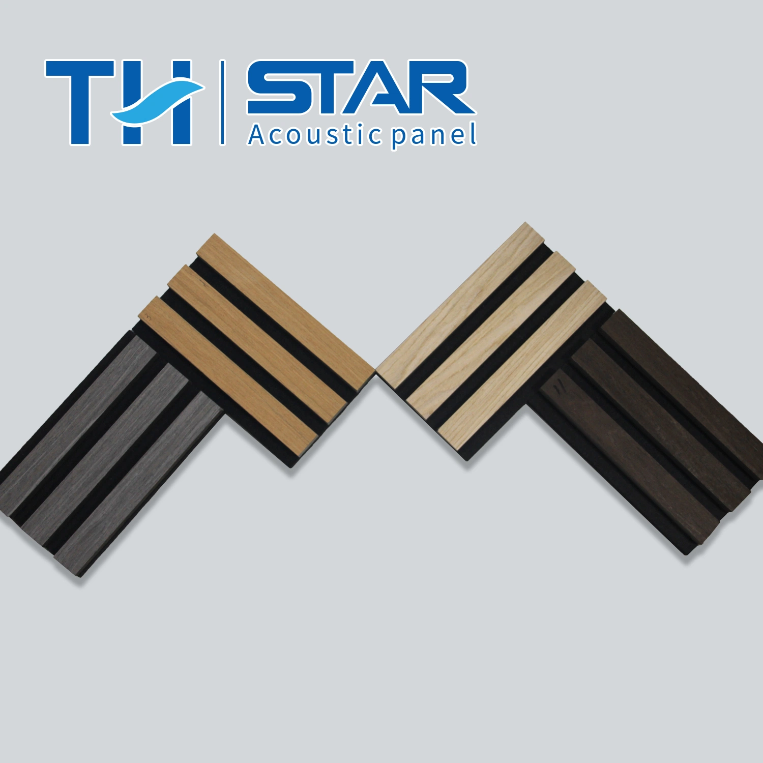 100% Fire Resistance Polyester Fiber with Wooden Veneer MDF Slats for Home Indoor Wall Soundproofing Wood Acoustic Panel