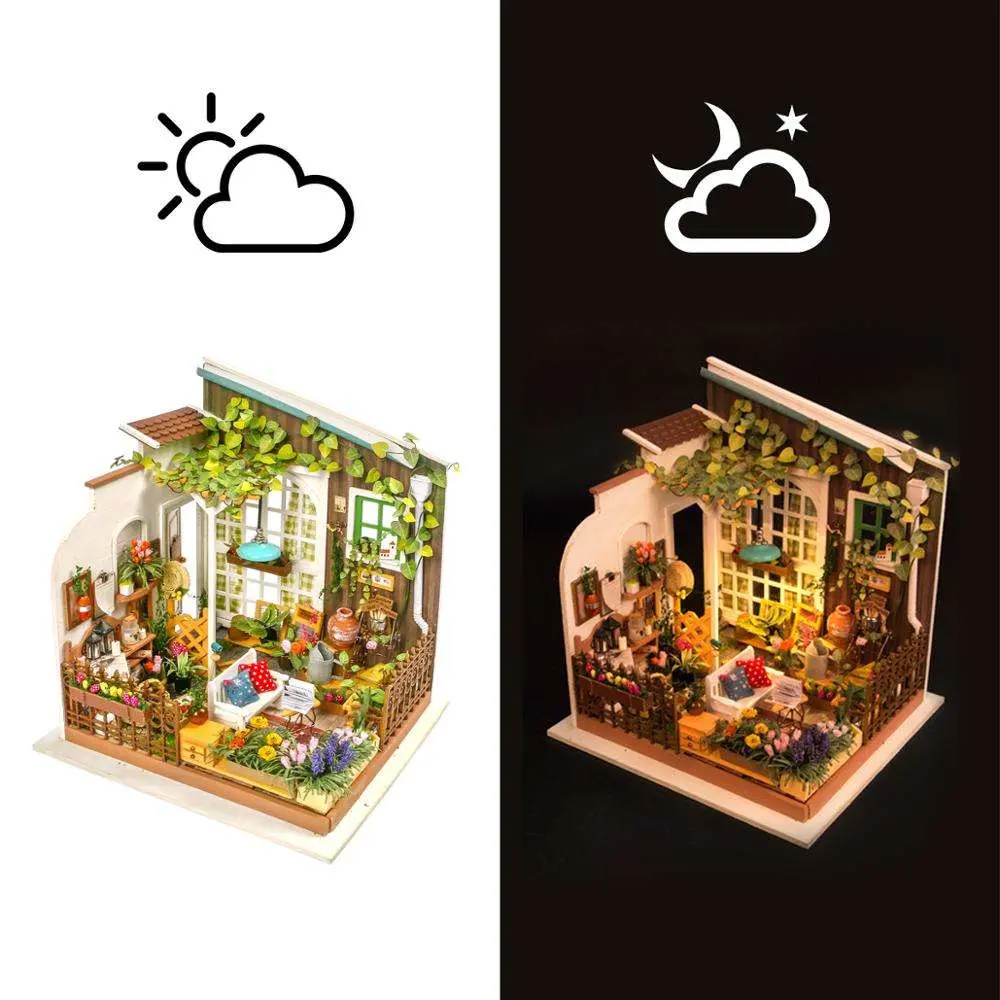 Flower DIY 3D Miniature Garden Wooden Doll House