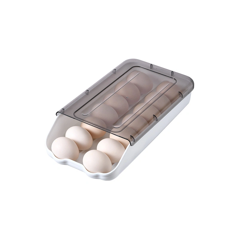 Cajón de la nevera nevera Organizador Rawer apilable de plástico de tipo evolutivo automático de bandeja doble caja de almacenamiento de huevos al aire libre de cocina