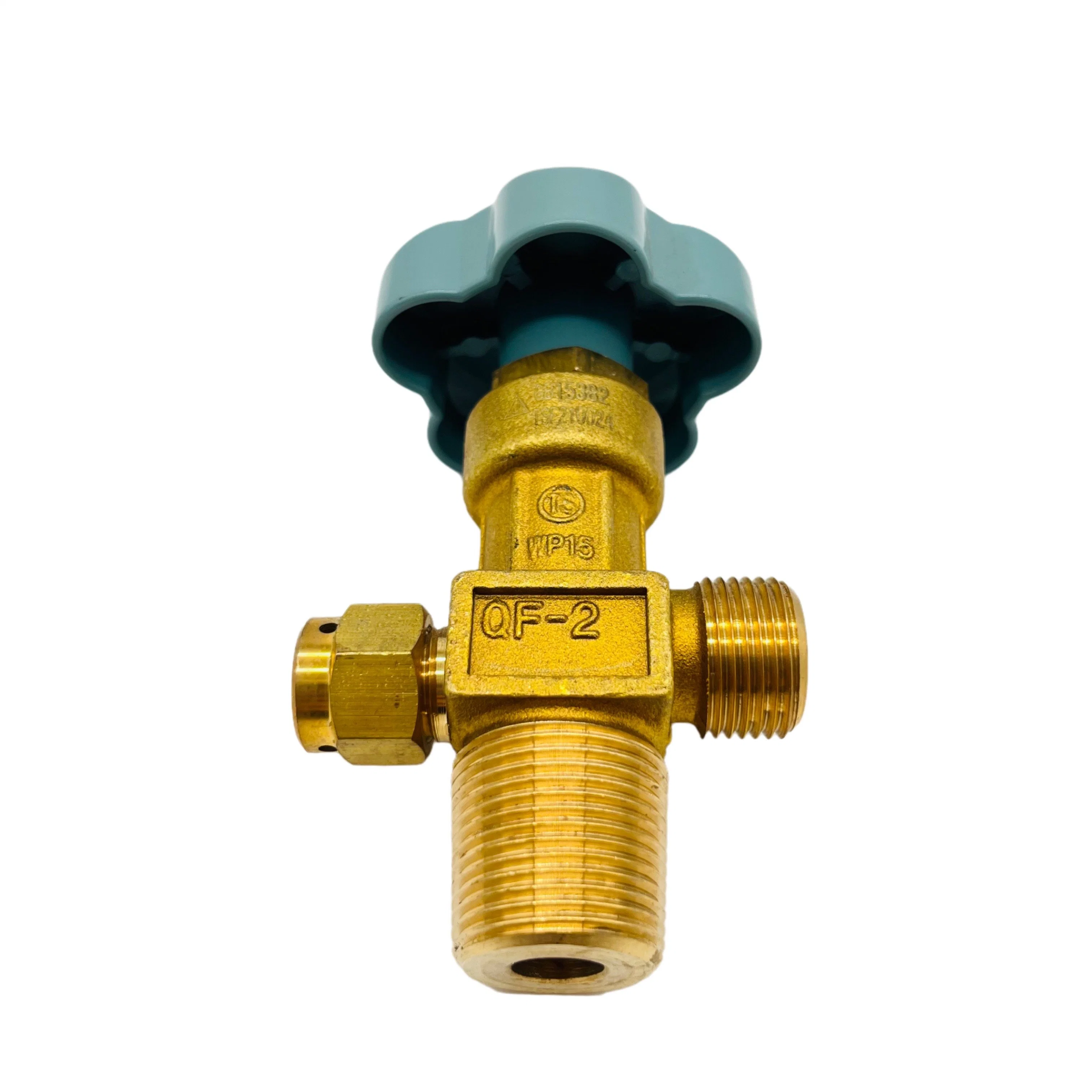 QF-2 Brass Hpb5-1 Manual 15MPa 4mm Gas Industrial Tipo Flapper Botella de la válvula para oxígeno O2 nitrógeno N2 Aire con 8/G5 rosca de salida