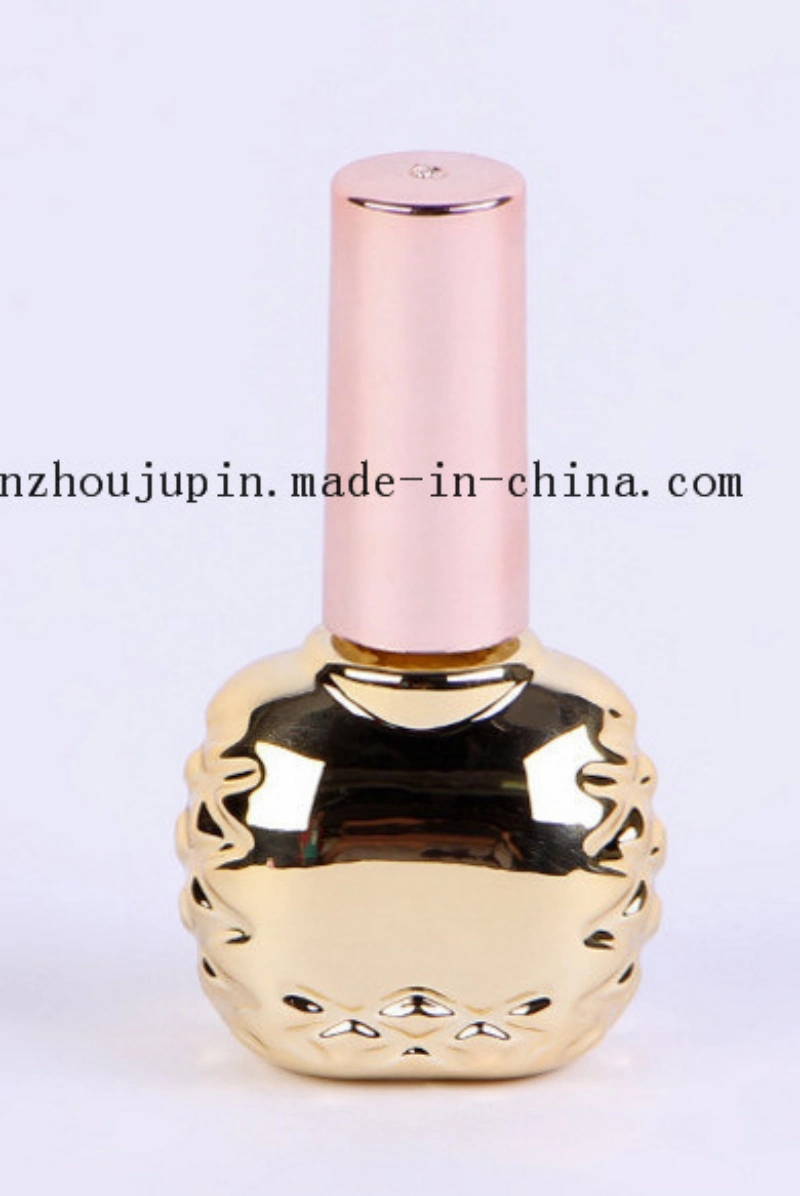 OEM Fashion Cosmetic Plated Glass Nail Polish Bottle