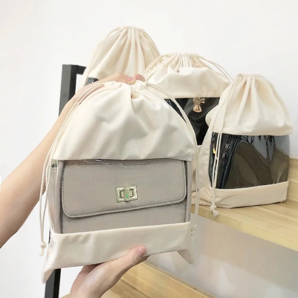 Drawstring Strap Cover Dustproof Transparent Organizer Shoe Storage Bag Ci20746