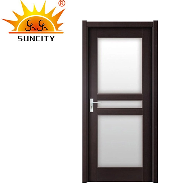 Popular Wooden Main PVC Bathroom Door with Glass Price (SC-P150)