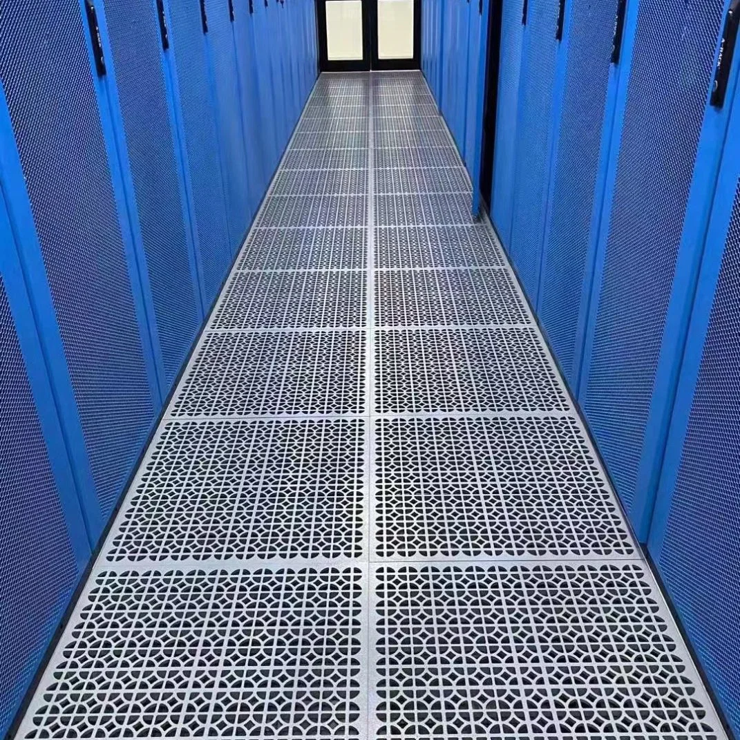 Easy Construction Cast Aluminum Honeycomb 55% Airflow Access Floor Panel for Telecommunications