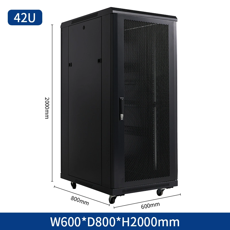 La fábrica China de 42 u 19 pulgadas 800x800mm 1,2 mm de SPCC Rodillo frío de la puerta de malla de acero puerta de cristal armario de la red del servidor de datos