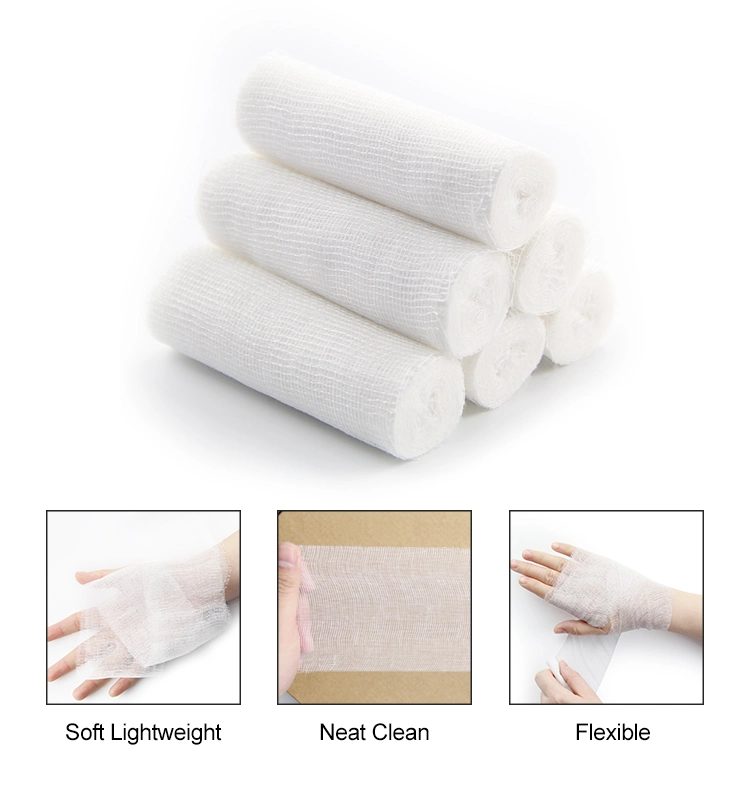 Medical Grade Different Size Regular Compress Sterile Surgical Gauze Bandage Roll