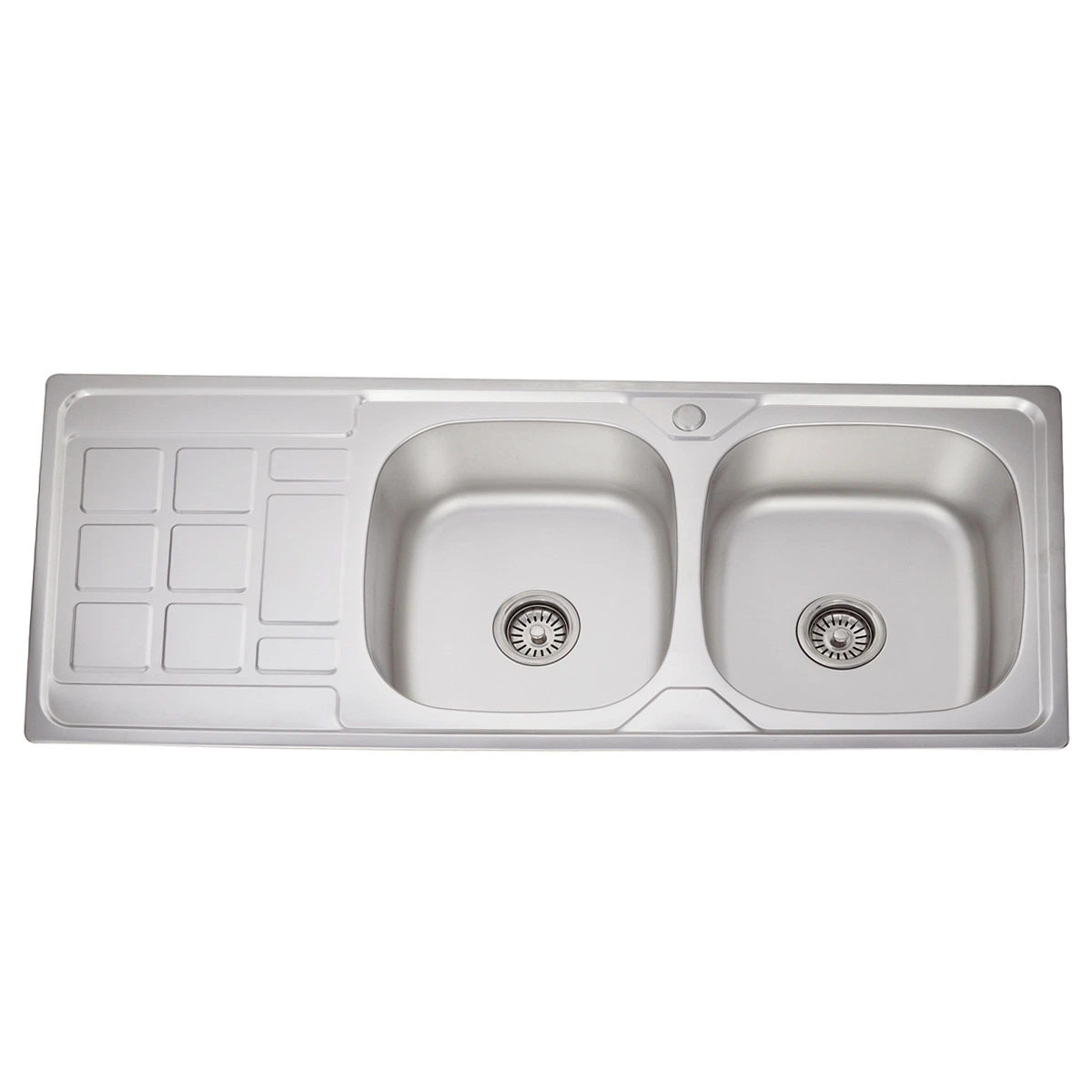 Stainless Steel One Piece Double Bowl with Drain Sink Wdo11650-K