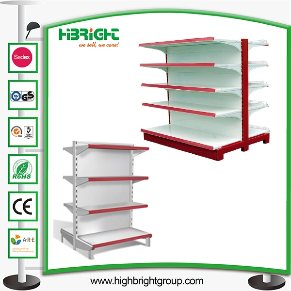 Double Side Wooden Cover Plain Back Supermarket Shelf