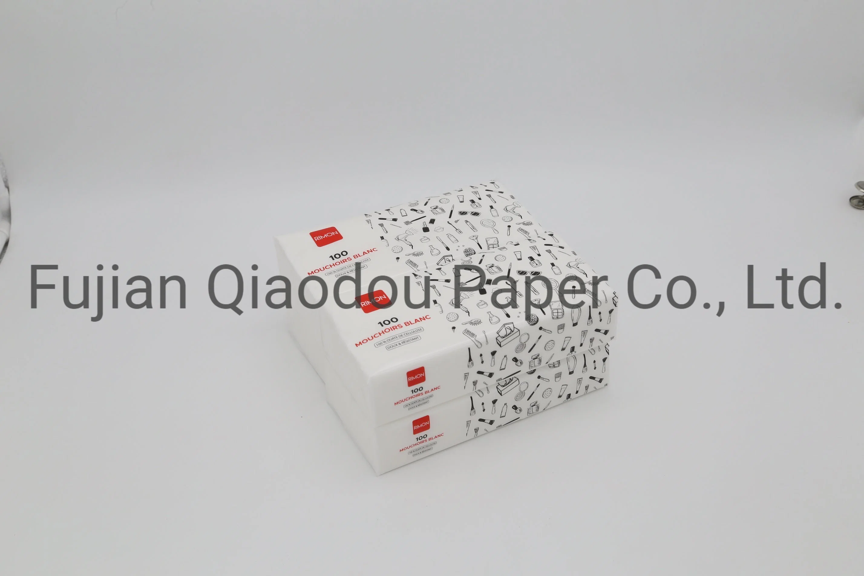 Qiaodou Cheap Soft 100% Virgine Wood White Soft Package Facial Tissue Serviette