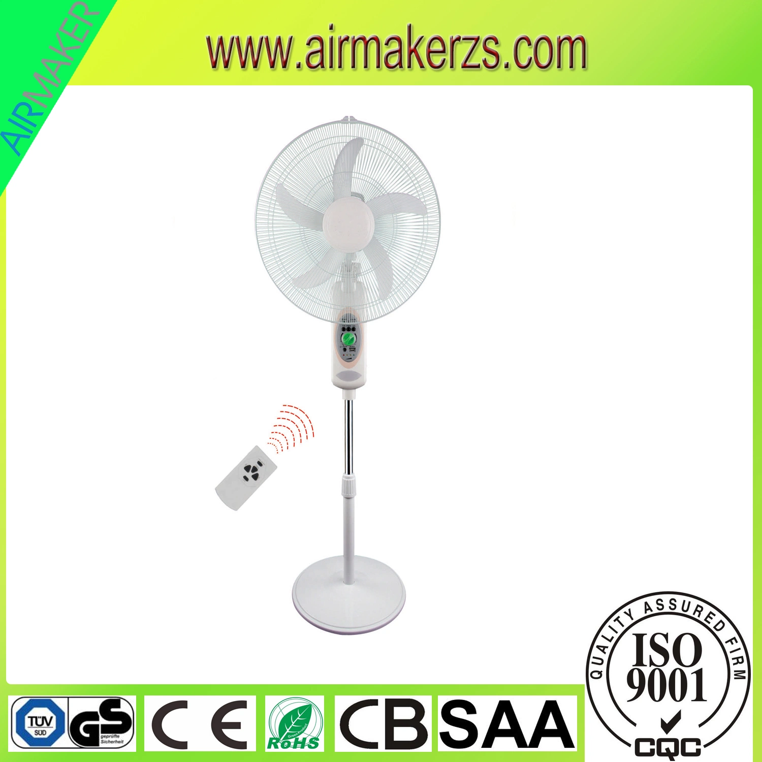 18" Solar Rechareable AC/DC Stand Fan with Remote Controller