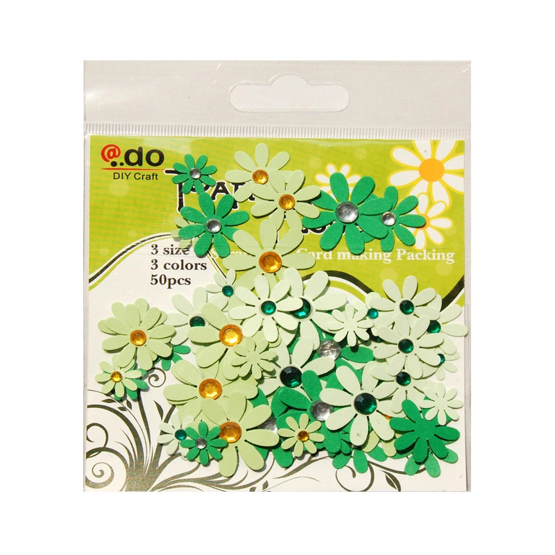 Paper Flower Wih Gems Assorted Bag for Card Making (F2-1-4)