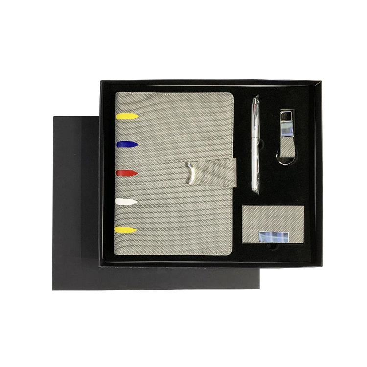 2024 Custom Business Gift Set with Notebook Ballpen Keychains & Name Card Holder