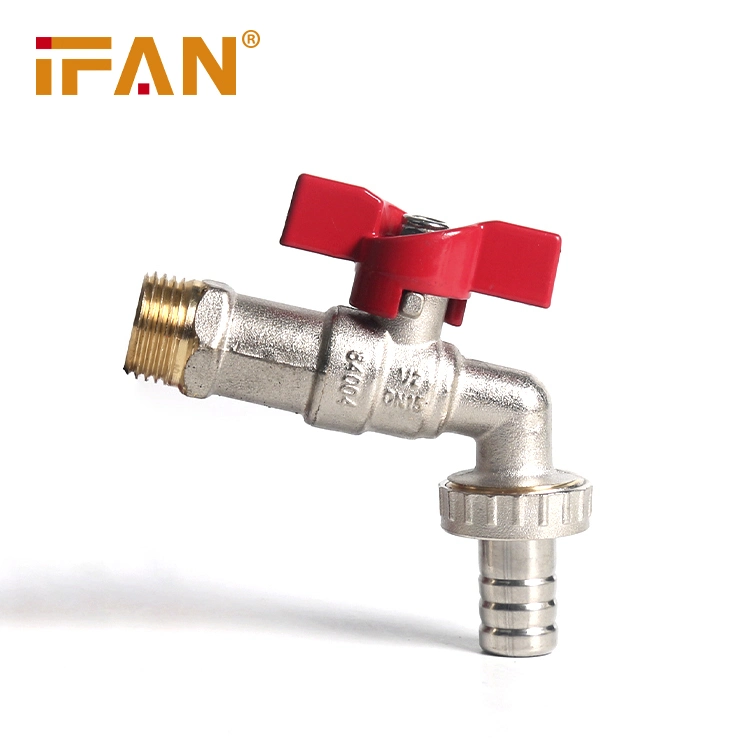 Ifan Brass Taps Factory Price Silver Color 58-3 Brass S Type Pipe Fittings Brass Butterfly Handle S04