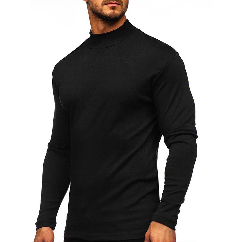 L'hiver de haute qualité à manches longues occasionnels plaine de réchauffage de vrac T Shirt pour hommes chemises en polyester