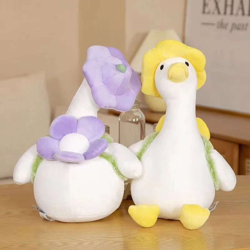 Cute Flower Duck Plush Escuela de juguete niños de juguete espalda Bolsa de flores Pato amarillo pequeño