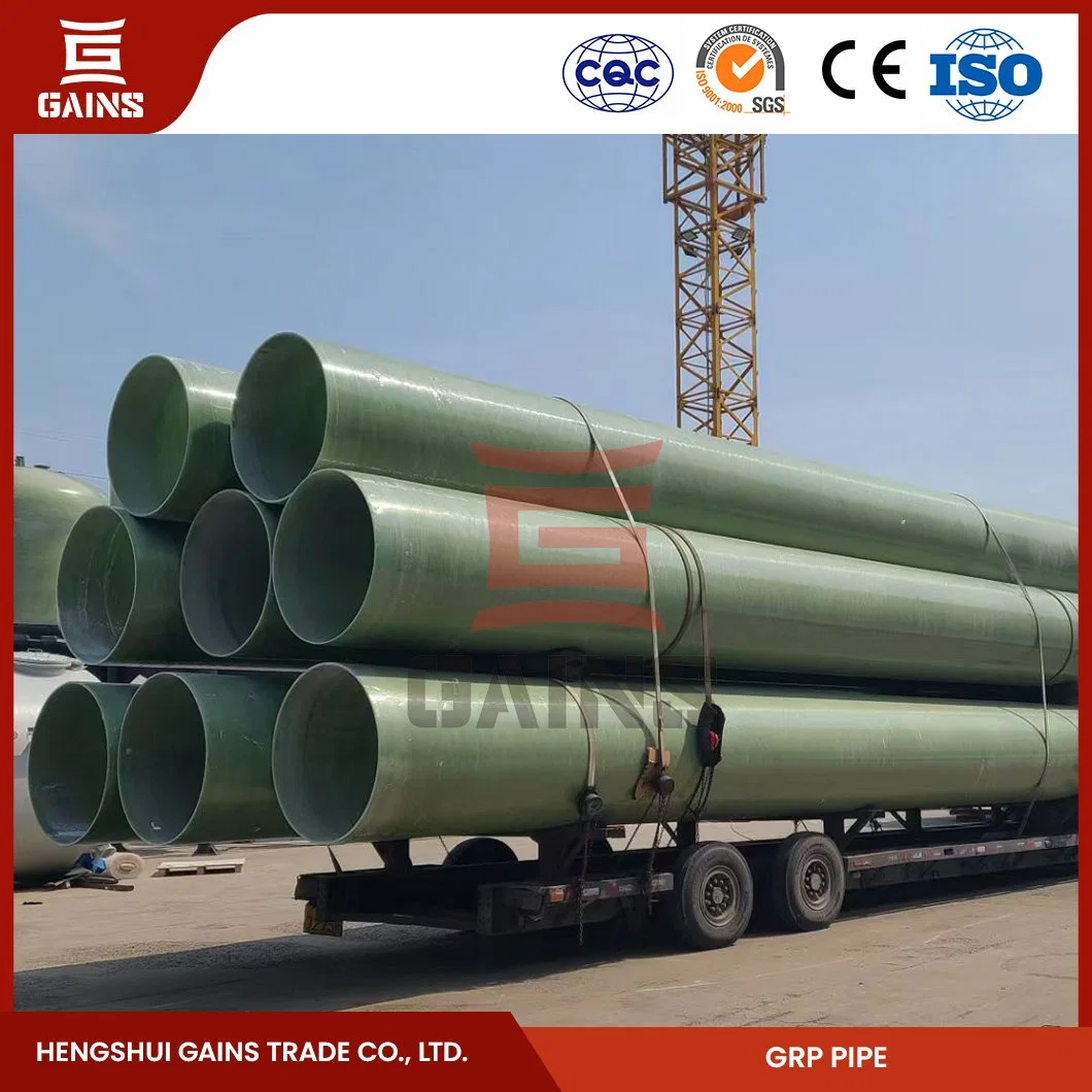 Gains GRP Pipe 350mm Suppliers High Pressure Fiberglass Pipe 2000mm China Styrene Fiberglass Chemical Pipe