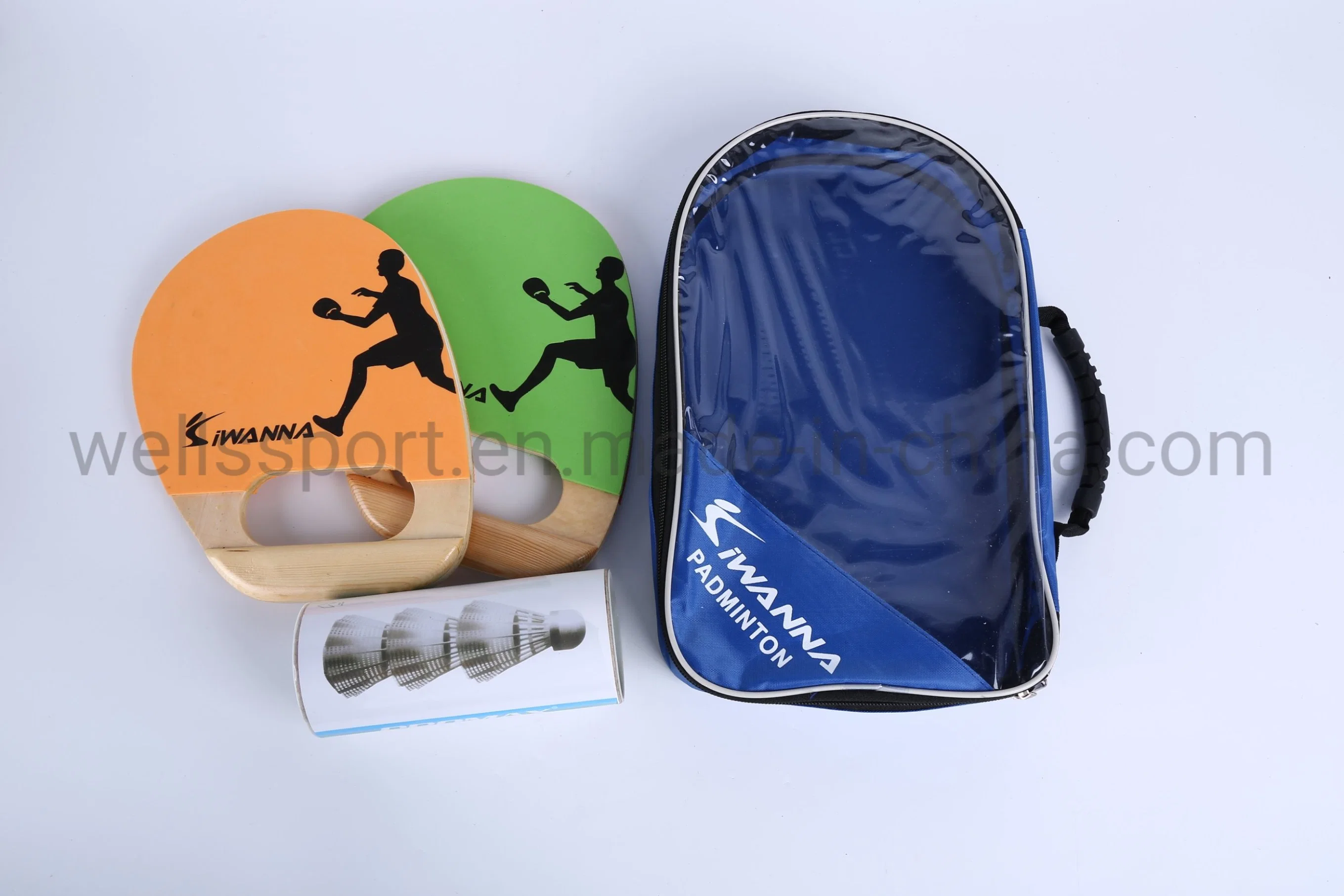 FSC 100% Wood Certified Padminton Set 2 Rackets 3 Shuttlecocks (Ping Pong + Badminton)