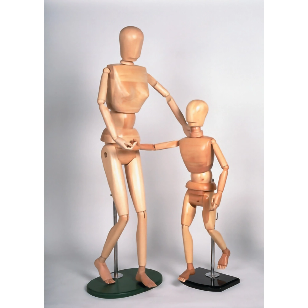 68 Inch Lifesize Wooden Manikin Female with Base and Flexible Body