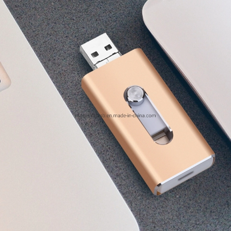 Multi-Function OTG Three-in-One Push-Pull USB Flash Drive for Mobile Phone Tablet