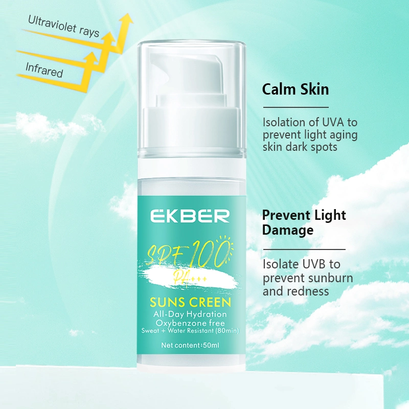 Amazing Quality Ekber Whitening Sunblock Non-Chemical Moisturizing Anti-Aging Sunscreen Cream SPF100+++