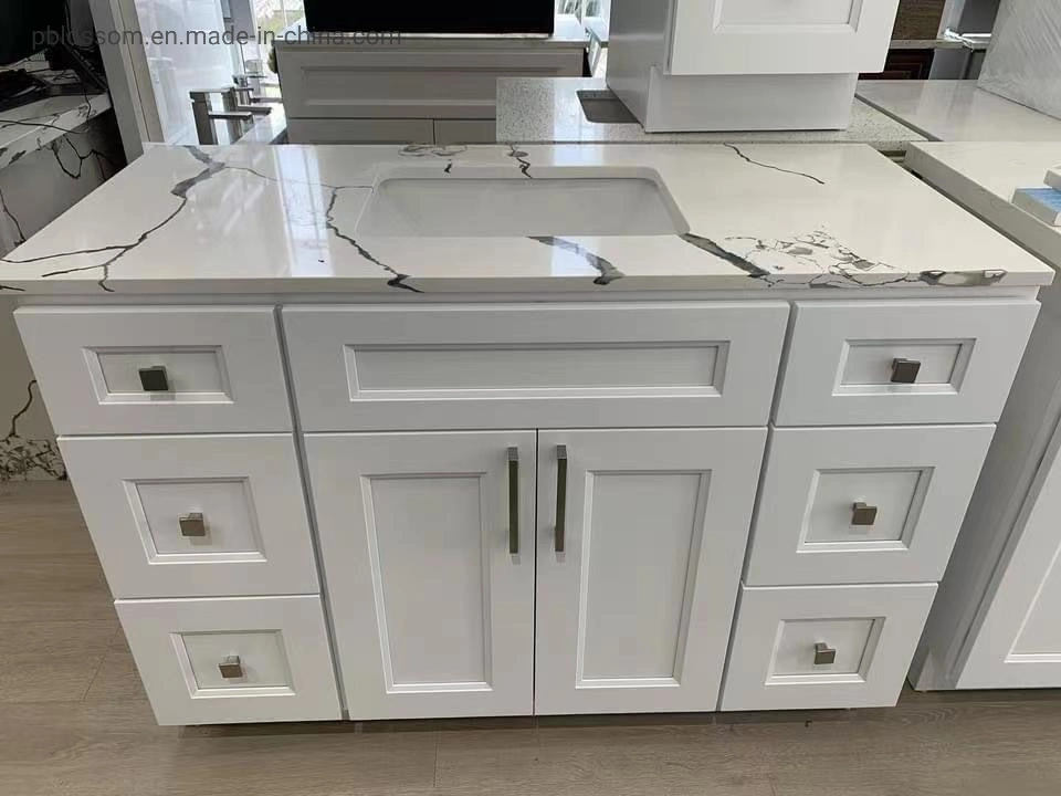 Classic American Solid Wood Bathroom Vanity with Shaker Door