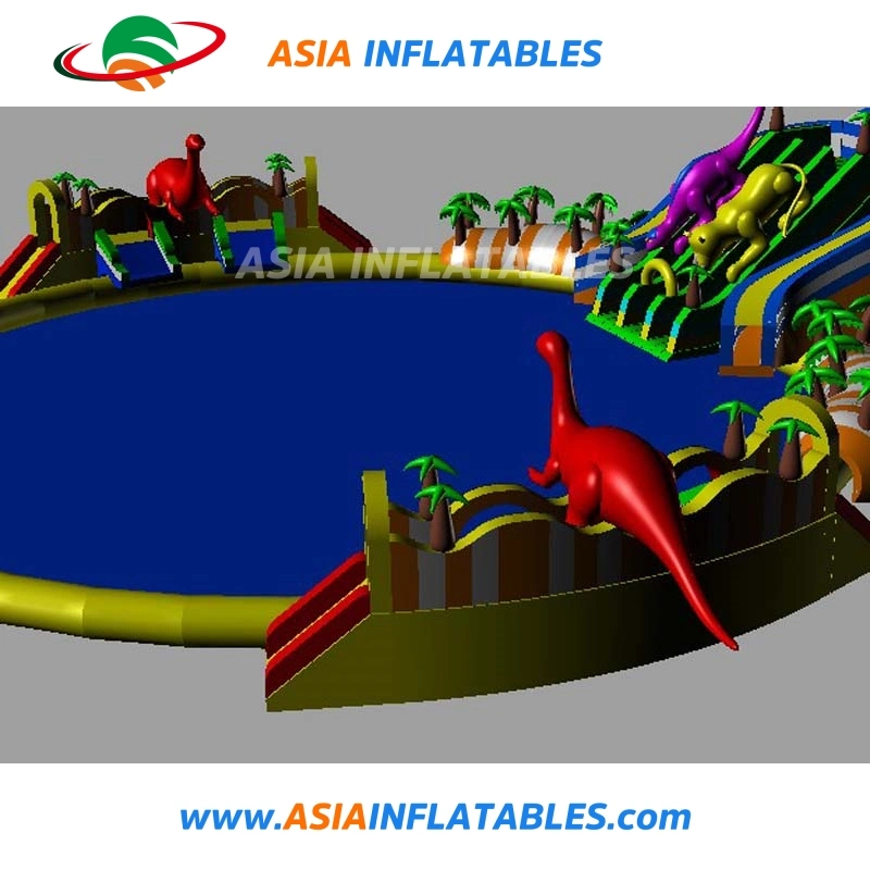 Inflatable Land Water Park mit Pool Inflatable Vergnügungspark