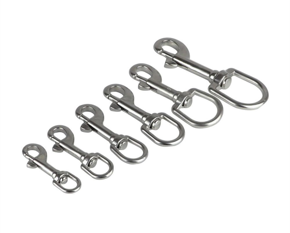 Stainless Steel 316 Oval Ring Single Head Hook Spring Diving Hook Pet Dog Hook