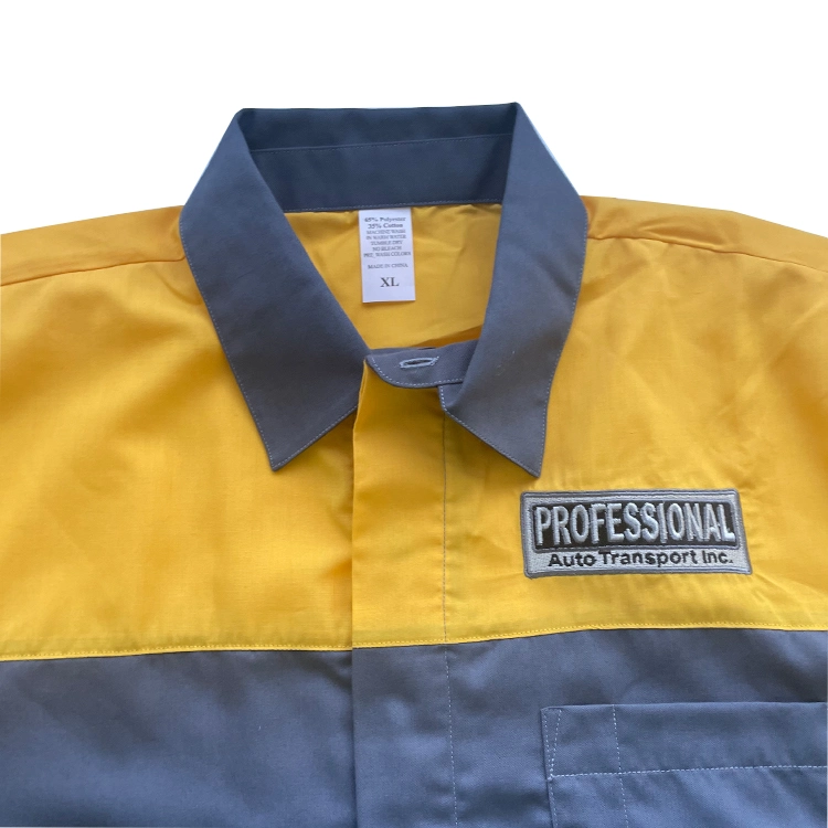 Custom Cheap Embroidered Logo Work Uniforms Shirts Button up Twill Shirt