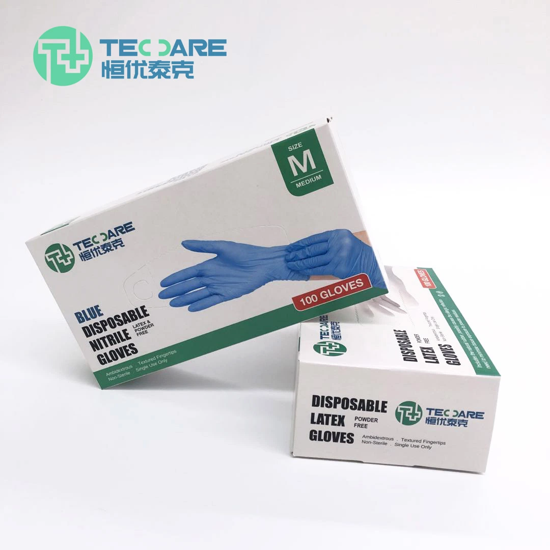 China Wholesale/Supplier Disposable Safety Protective Powder Free Nitrile Gloves with En374