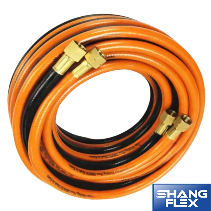 ID1/4inch - 1/2inch Industrial Red+Black PVC Rubber Oxygen & Acetylene Twin Welding Hose