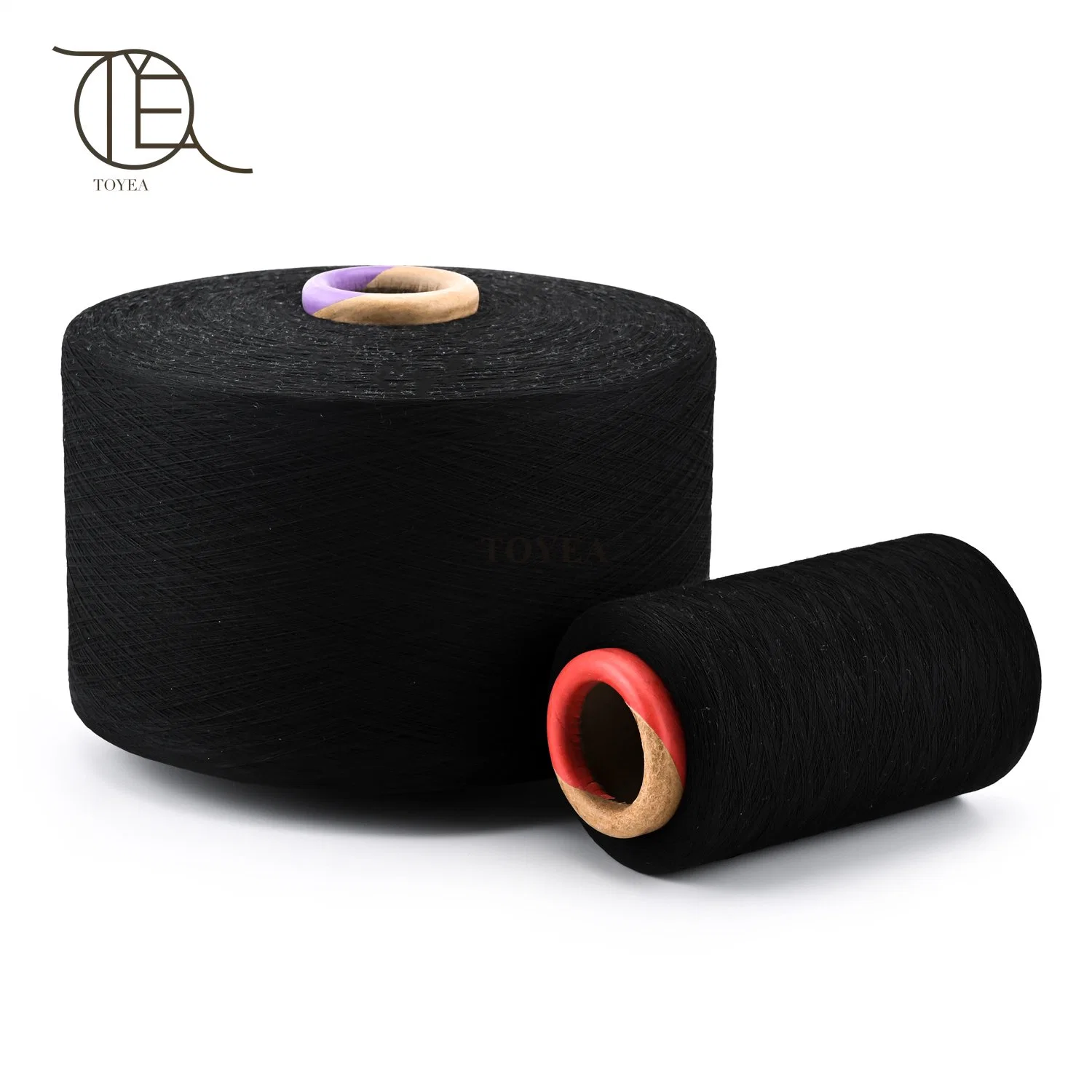 Ne20 Black Open End Recycle Regeneration Cotton Polyester Knitting Dyed Yarn