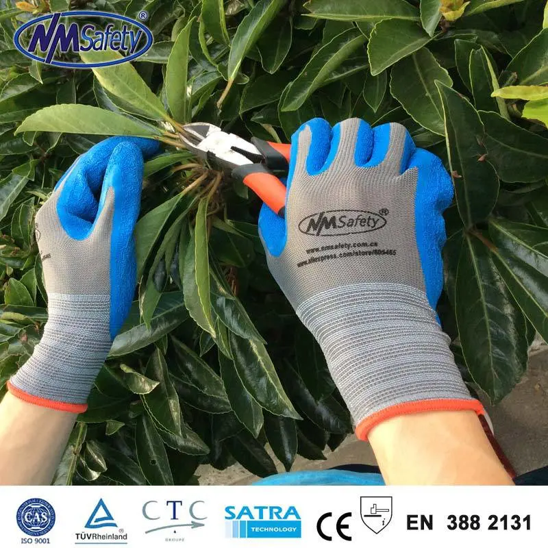 Nmsafety Palm Coated Crinkle Latex PPE Multipurpose China Wholesale/Supplier Working Glove