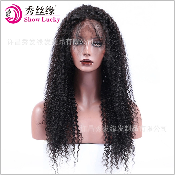 Good Selling Virgin European Human Hair Kinky Curly Full Lace Wig with Baby Hair