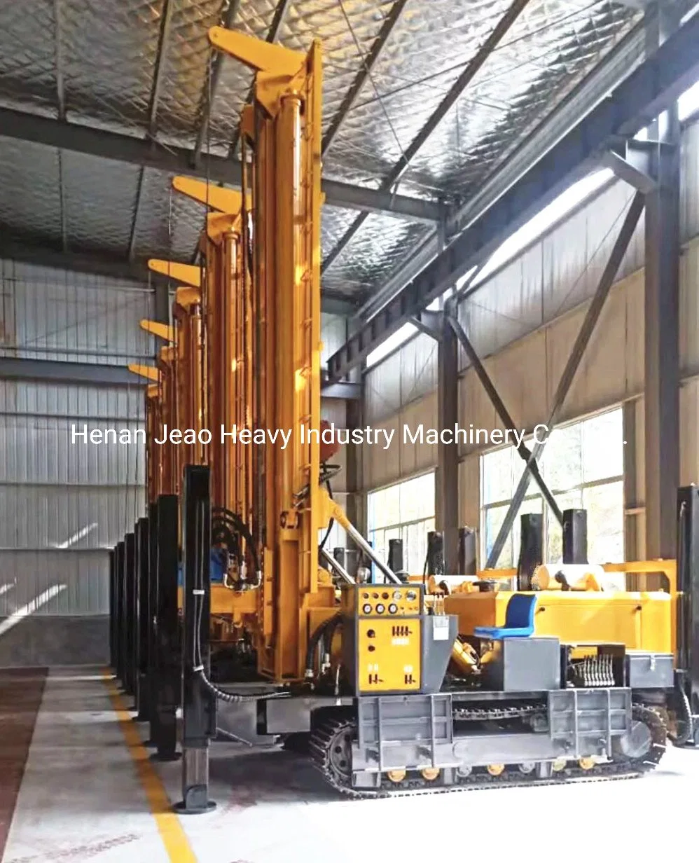 450m Depth Crawler Hydraulic Pneumatic DTH Water Drilling Rig