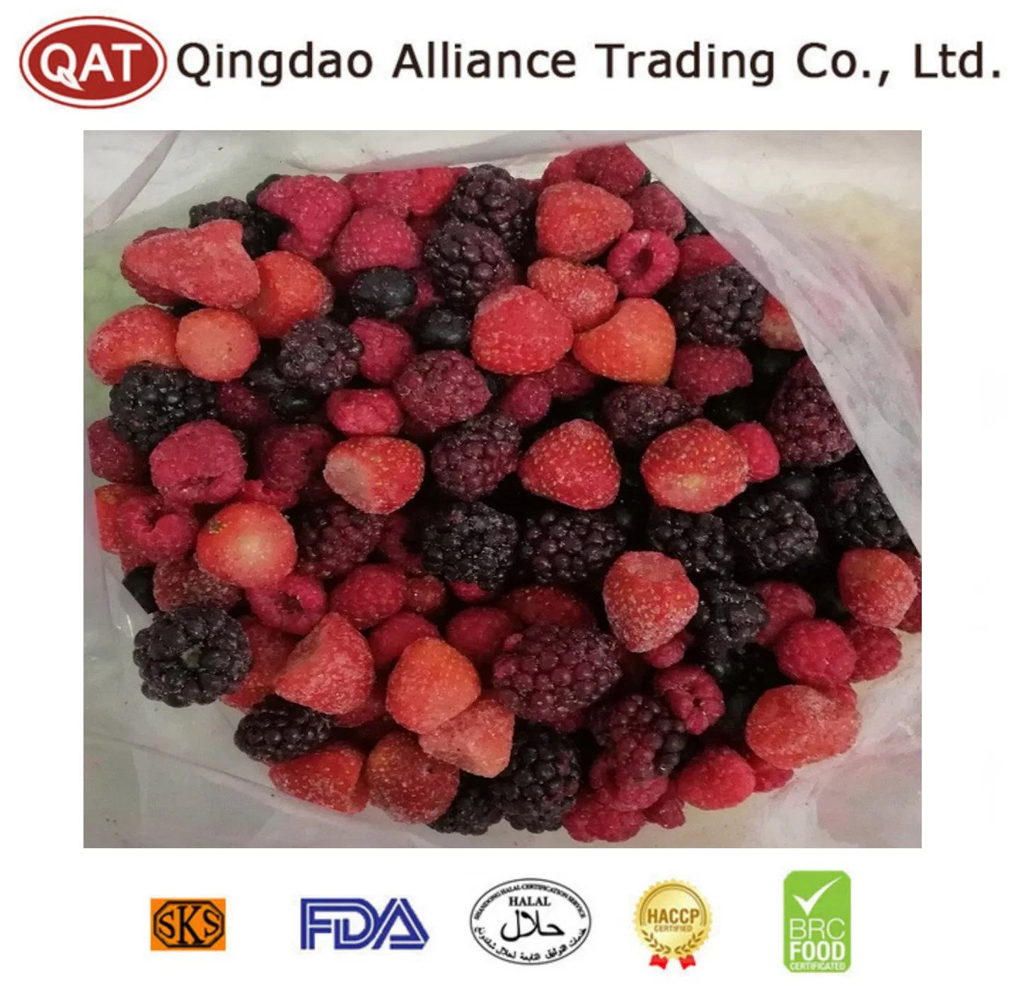 IQF frutas de bagas mistas da China Fornecedor com Kosher, HACCP, BRC certificado