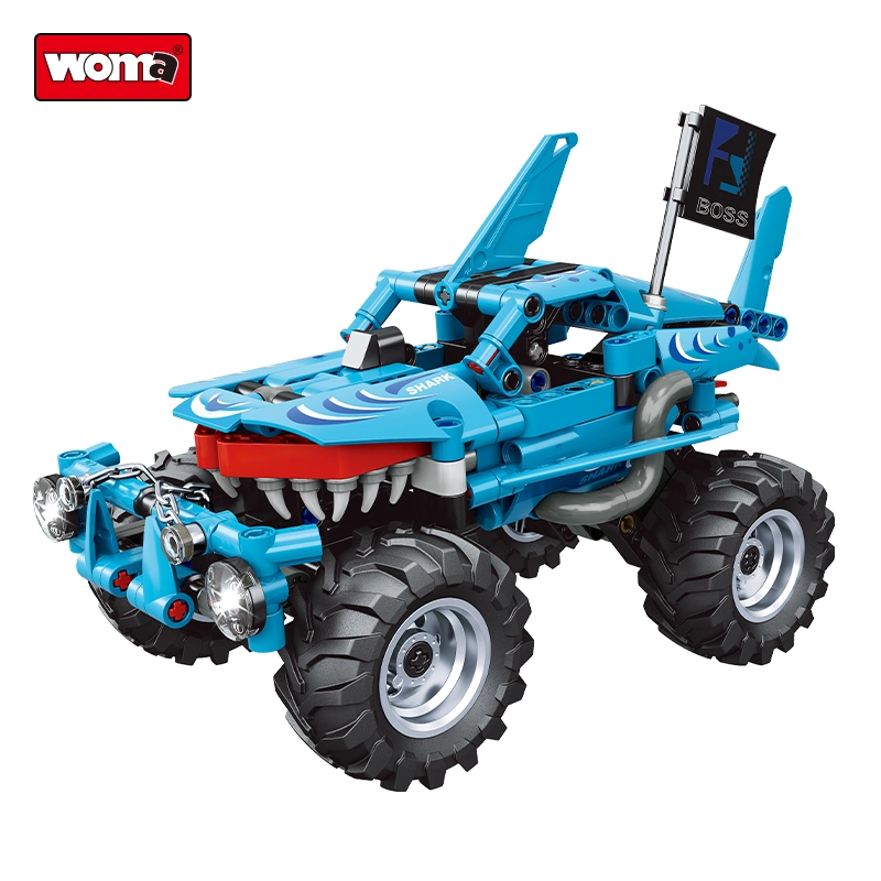 Woma Toys Amazon Hottest Sale Kids Educational Pull Back Vehicle SUV Car Plastic Stem Small Building Blocks Little Bricks Set Children Toys