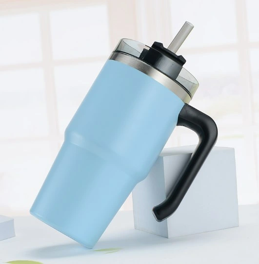 600ml 304 Stainless Steel Vacuum Cup Double-Layer Straw Ice Bully Cup