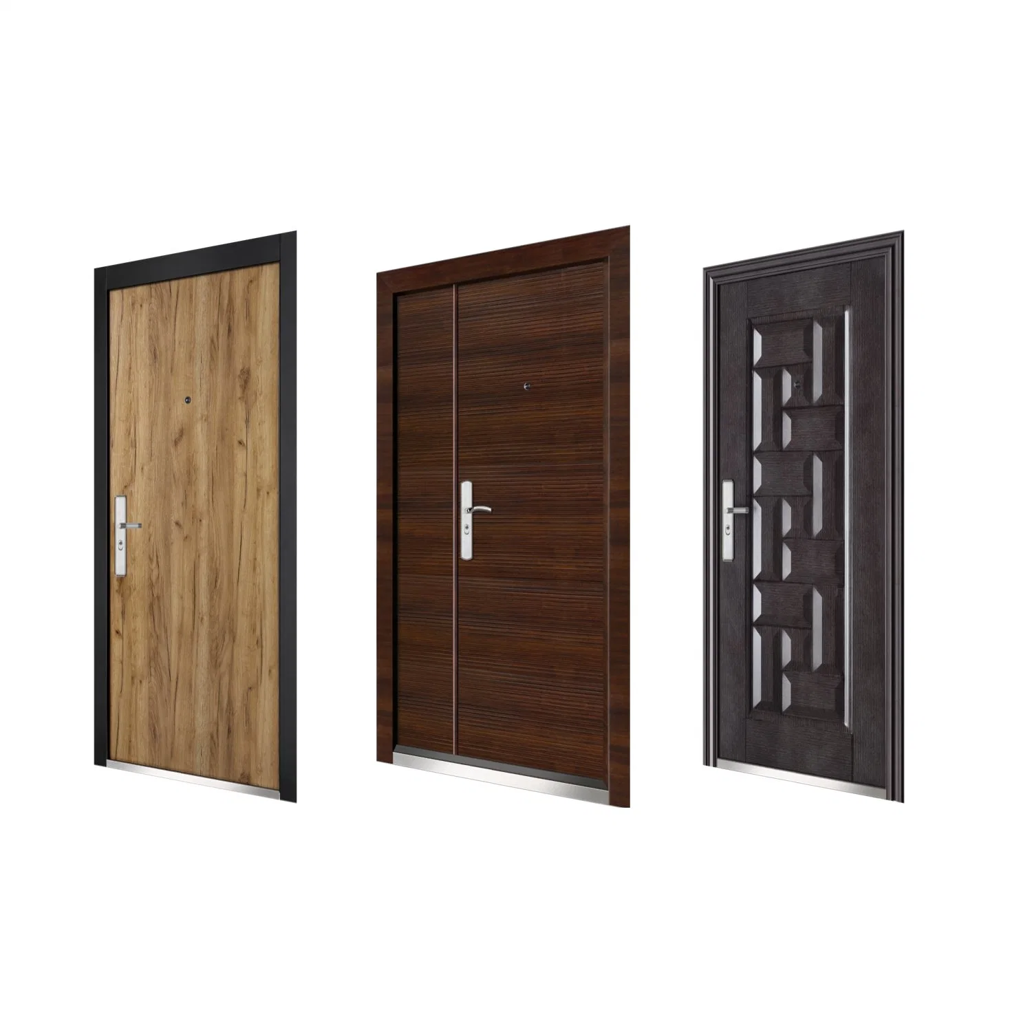 Modern Simple Design Turkish Style Steel Wood Armored Door Security Door