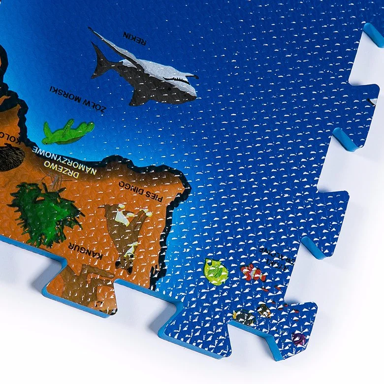 Printing World Map Custom Floor EVA Foam Puzzle Mat for Activity Area