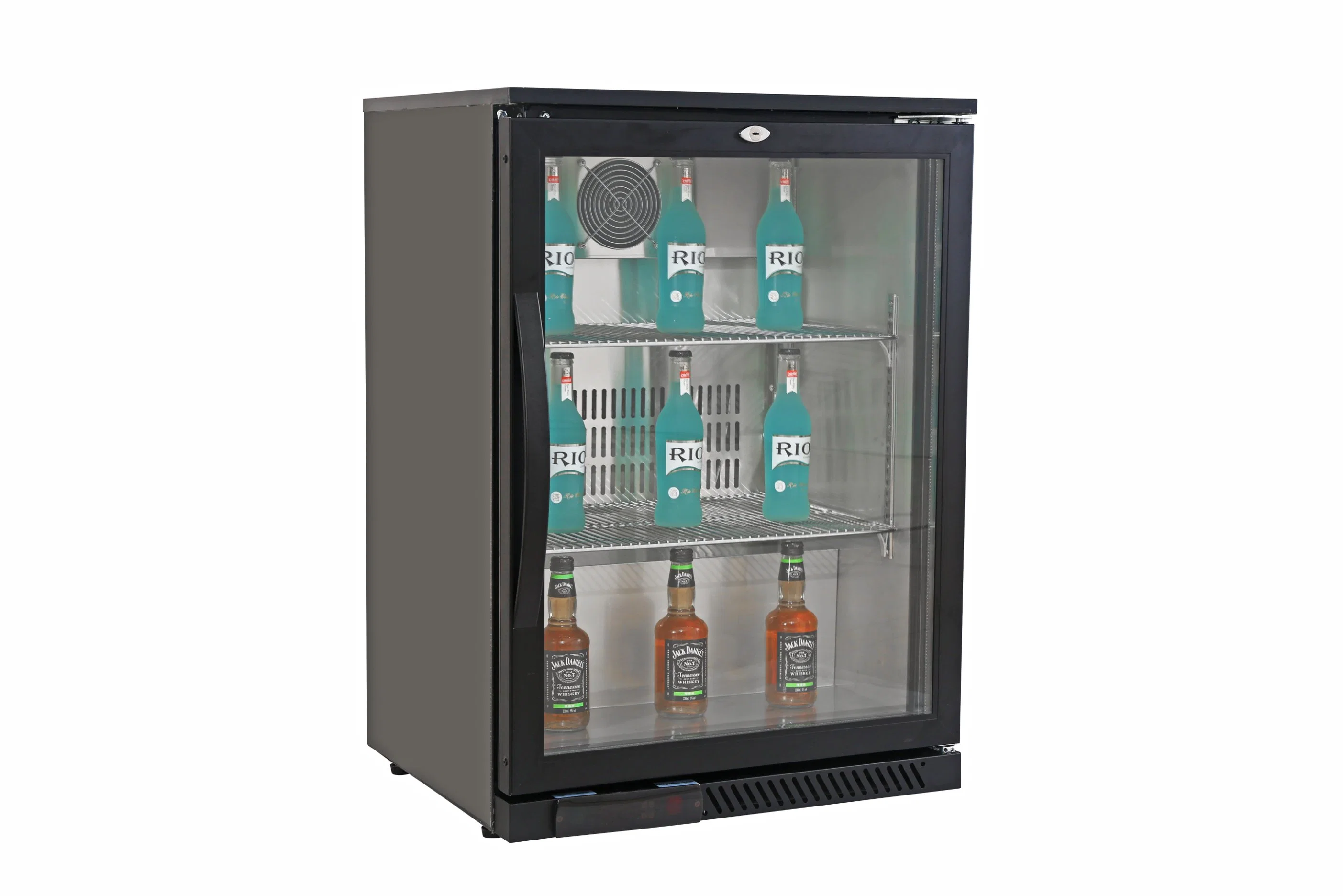125L Réfrigérateur d'affichage Refroidisseur de bière de bar arrière avec une seule porte en verre.