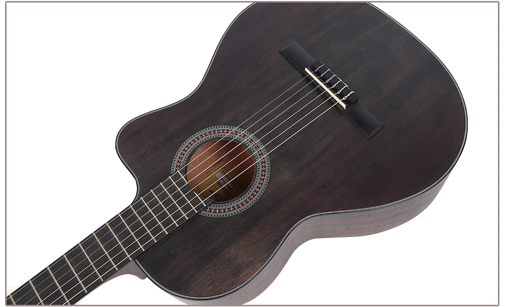 Upgrade Musical Instruments Full Sizes 39inch Matt Finished Vintage Black Classical Guitar