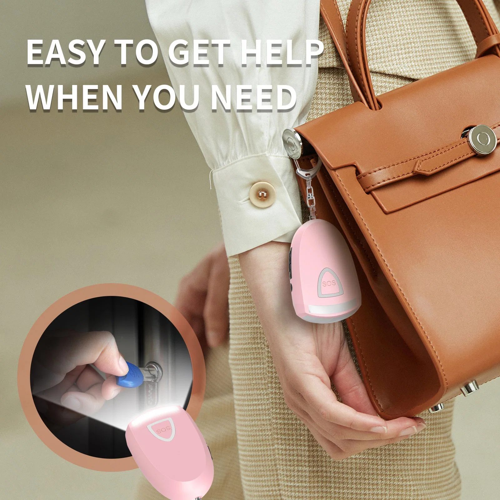 Rechargeable Emergency Portable Personal Body Alarm Self Defense Siren for Women Keychain