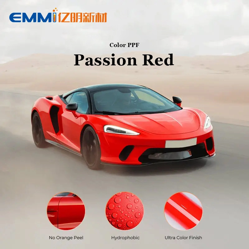 7.5mil Red Colortpu Ppf Paint Protection Film Anti Scratch Hot Repair 60''*50' Rolls