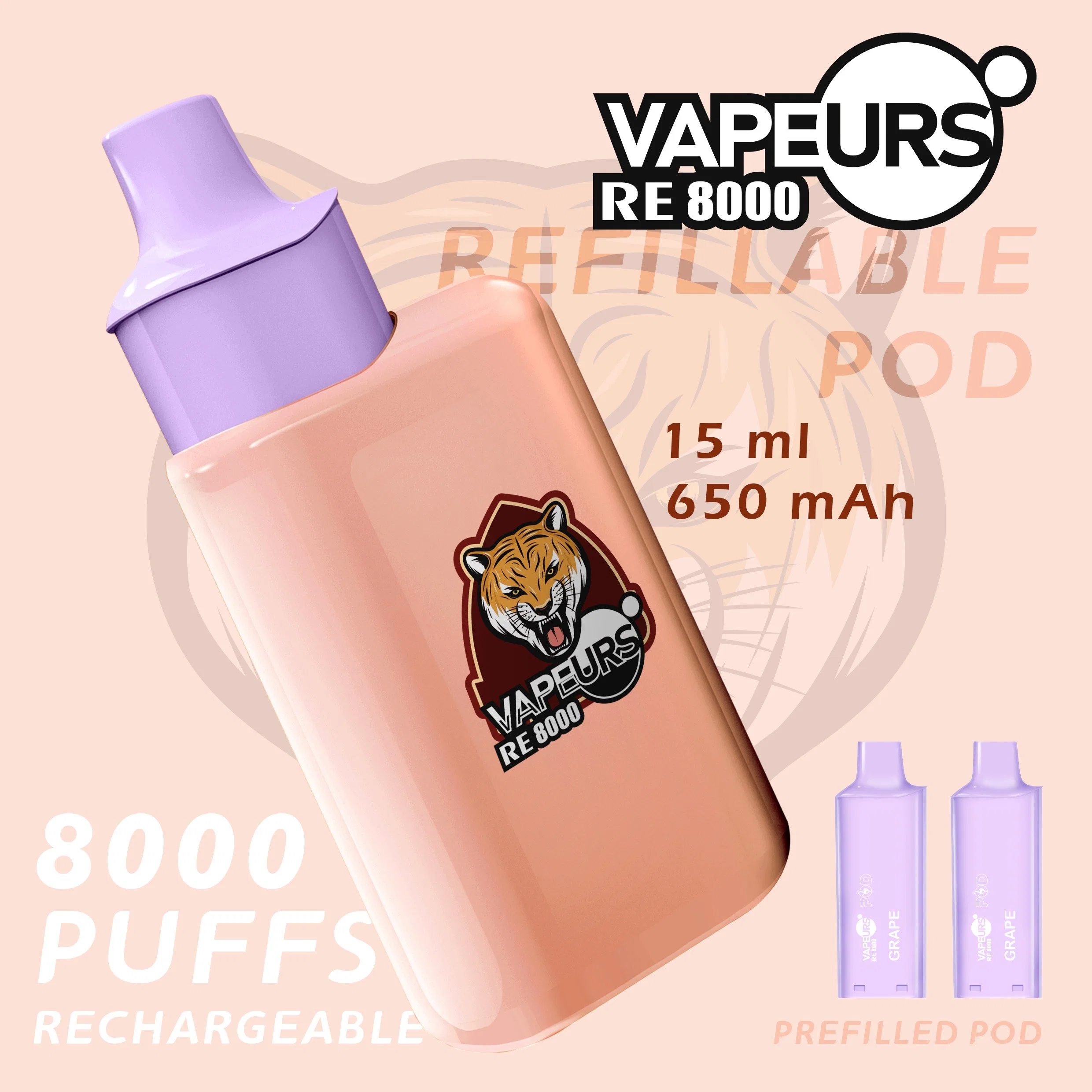 Одноразовые куклы Shenzhen Boxiang Вапэурс Re8000 Vape Pod 7500/8000 3%/5% никотина