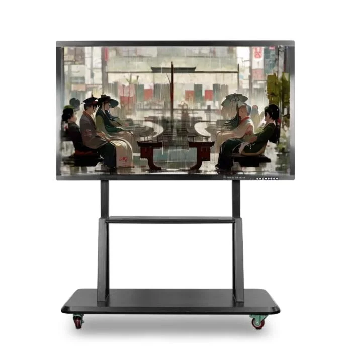 Tableau blanc interactif avec support mobile. Tableau blanc numérique avec écran LCD pour l'enseignement.