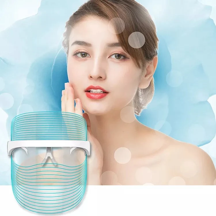 Tratamento por grosso da pele tratamento de acne de enrugamento 7 em 1 cor Máscara facial LED para terapia de luz USB Máscara facial recarregável