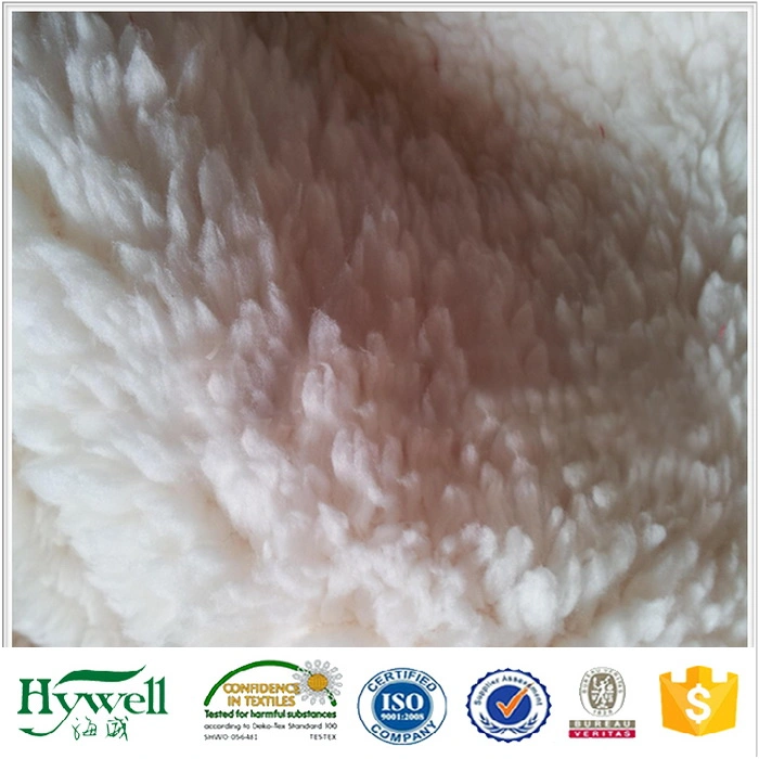 100% poliéster Sherpa Fleece Sheepskin materiales de tela