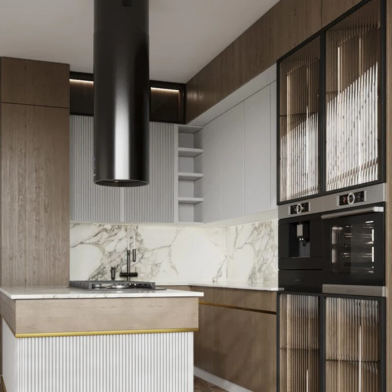 PA современное улучшение дома Lacquer Smart PVC Cupboard Island 3D Кухонный шкаф дизайн Мебель
