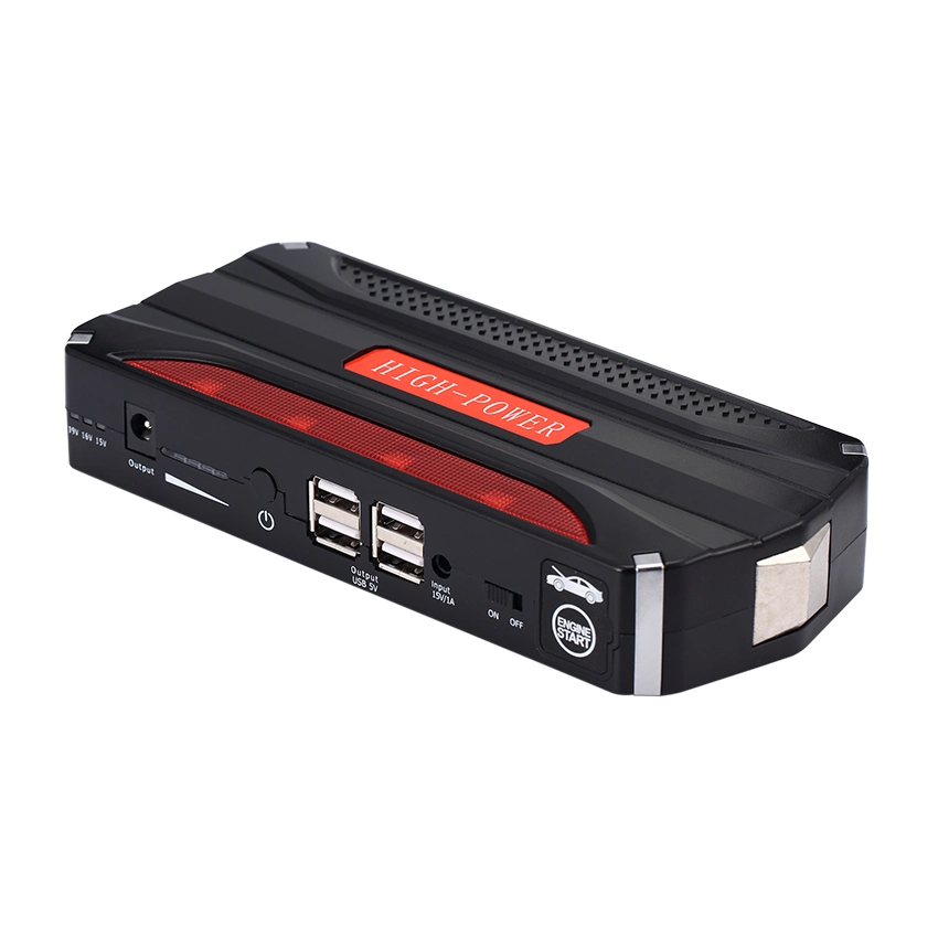 Red & Black Emergency Jump Starter Portable Rechargeable Car Jump Starter